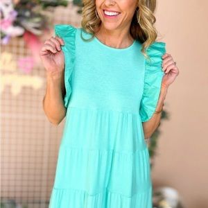 NWOT Zenana Ruffle Tier Midi Dress-Small